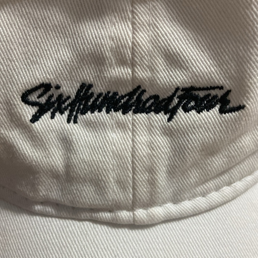 SixHundredFour White Cap with Black Embroidered Designer Tag - Picture 5 of 11
